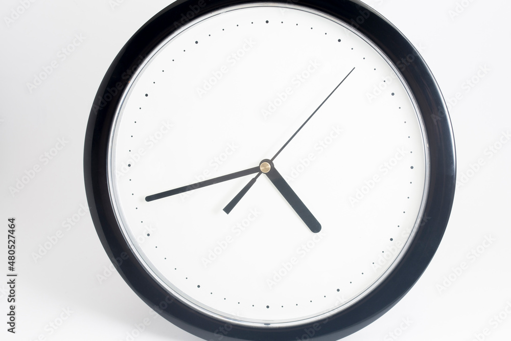 Empty black clock without dial on isolated white background with shadow. Empty black clock without dial on isolated white background with shadow.