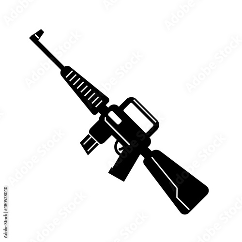 assault rifle Icon, automatic fire rifle simple sign