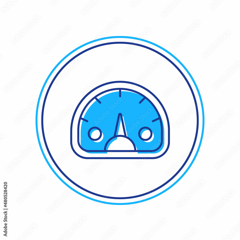 Filled outline Speedometer icon isolated on white background. Vector Filled outline Speedometer icon isolated on white background. Vector