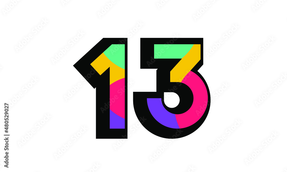 13 New Number Modern Fresh Color Youth 13 New Number Modern Fresh Color Youth