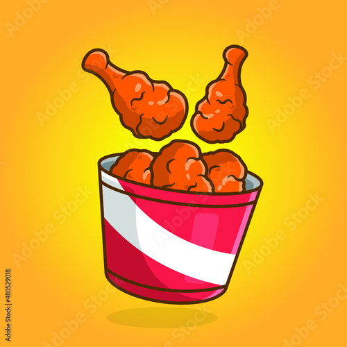 Crispy chicken drumsticks bucket photo