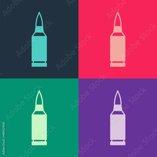 Pop art Bullet icon isolated on color background. Vector