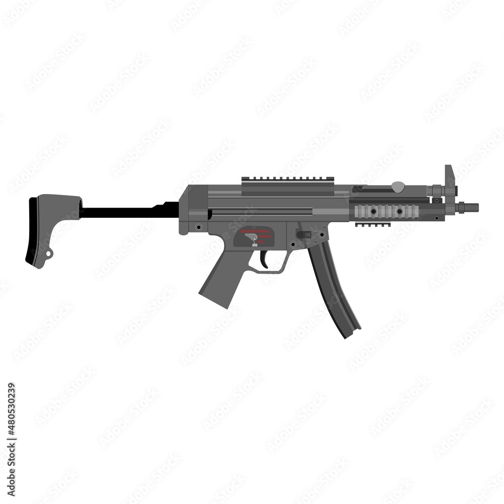 Vector illustration MP5 submachine gun