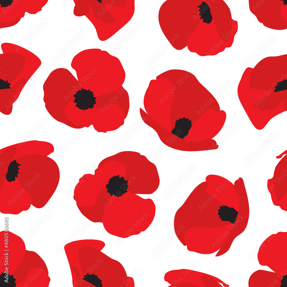 Poppy flower seamless pattern Poppy flower seamless pattern
