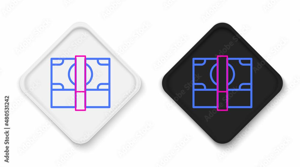 Line Stacks paper money cash icon isolated on white background. Money banknotes stacks. Bill currency. Colorful outline concept. Vector Line Stacks paper money cash icon isolated on white background. Money banknotes stacks. Bill currency. Colorful outline concept. Vector
