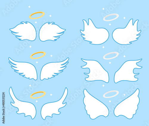 Angel wings with gold and silver nimbus