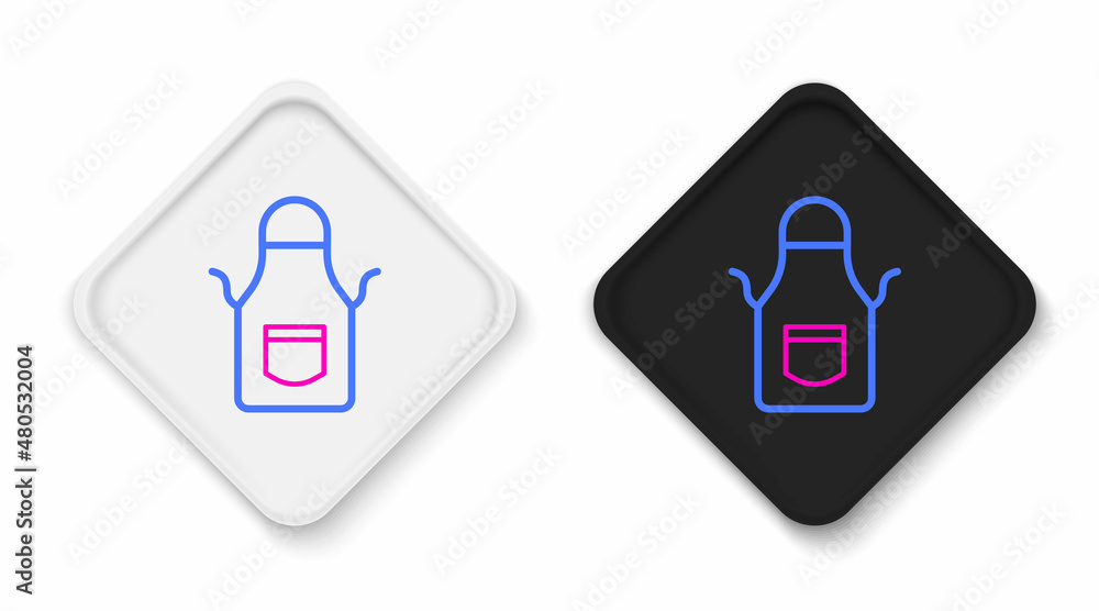 Line Blacksmith apron icon isolated on white background. Protective clothing and tool worker. Colorful outline concept. Vector Line Blacksmith apron icon isolated on white background. Protective clothing and tool worker. Colorful outline concept. Vector