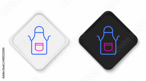 Line Blacksmith apron icon isolated on white background. Protective clothing and tool worker. Colorful outline concept. Vector