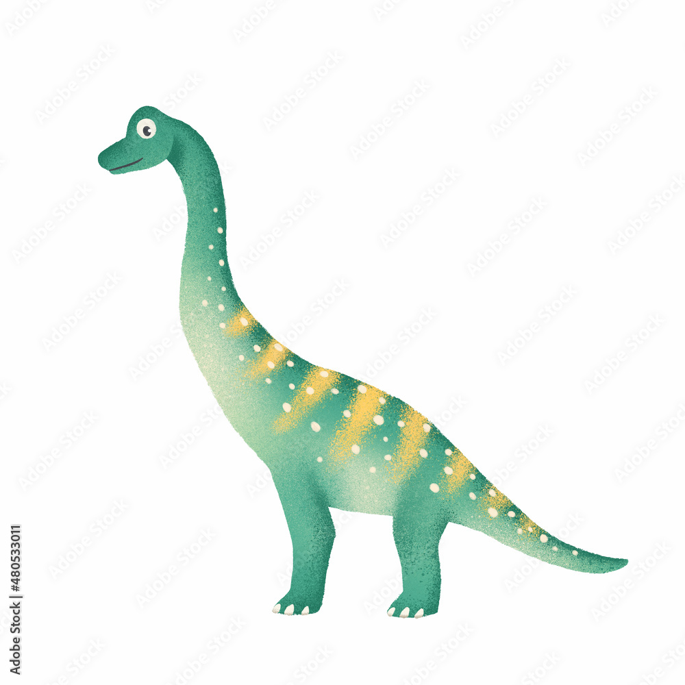 Brachiosaurus illustration, hand drawn, isolated on light background. Brachiosaurus illustration, hand drawn, isolated on light background.