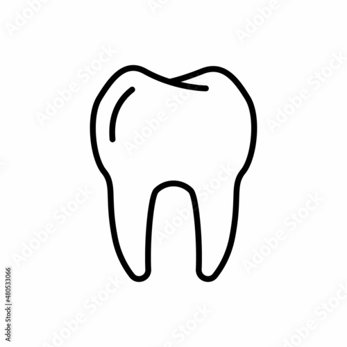tooth line icon vector