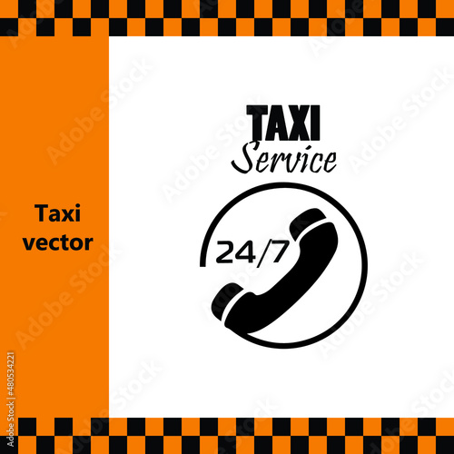 Handset sign 24/7, dispatcher answering the call, icon vector