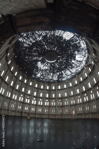 An old abandoned gas works in Poland - Gasometers