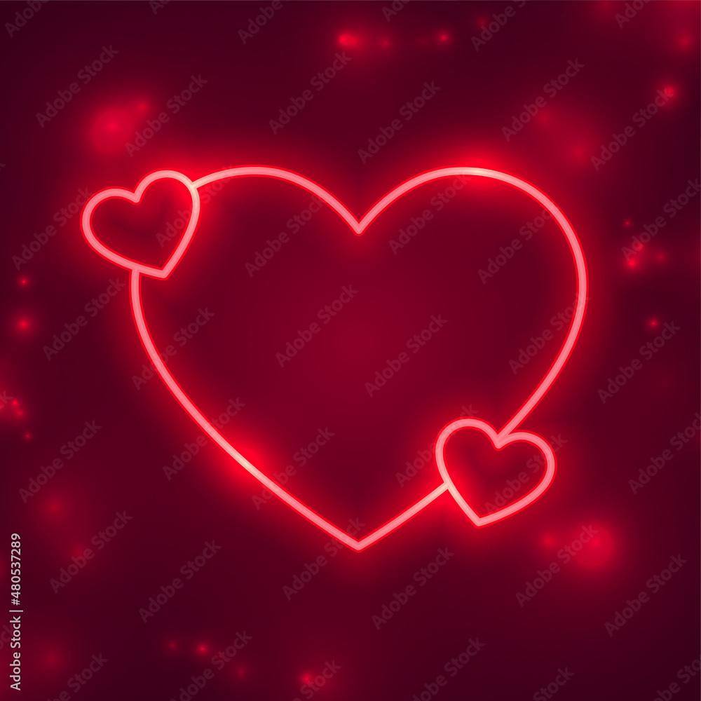 valentines day red neon greeting with text space