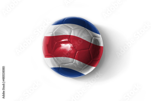 realistic football ball with colorfull national flag of costa rica on the white background.