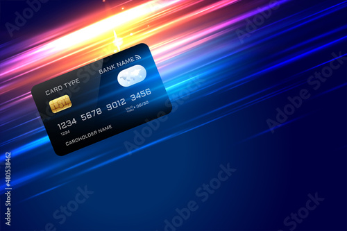 credit card background with speed lines streak
