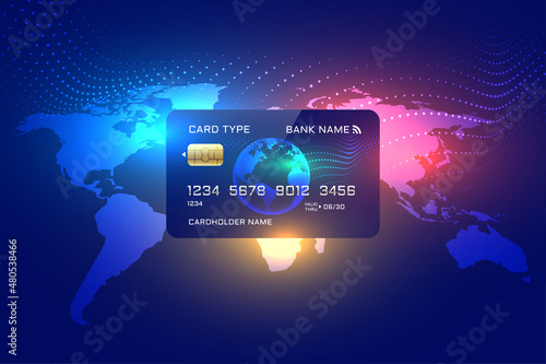 global recognised credit card concept background