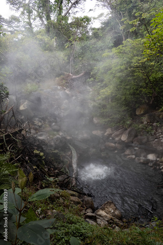 Hot steam comes out of the fumaroles, Parque Nacional Rincón de la Vieja. Costa Rica © vladislav333222