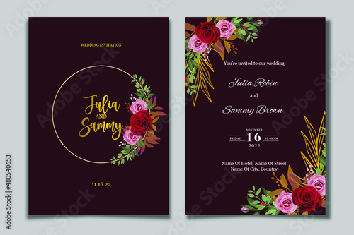 set of cards with flowers