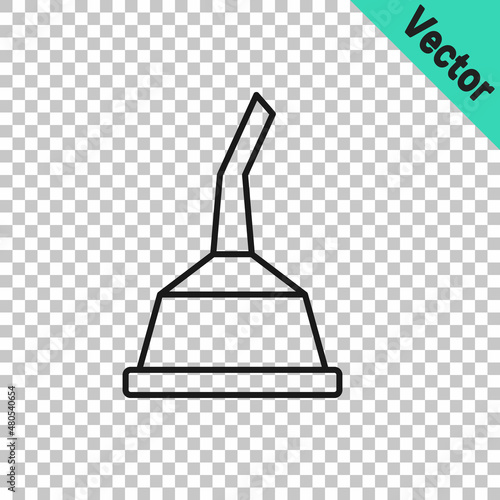 Black line Canister for motor machine oil icon isolated on transparent background. Oil gallon. Oil change service and repair. Vector