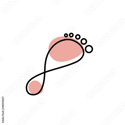 Podologist logo. Foot hand drawn icon