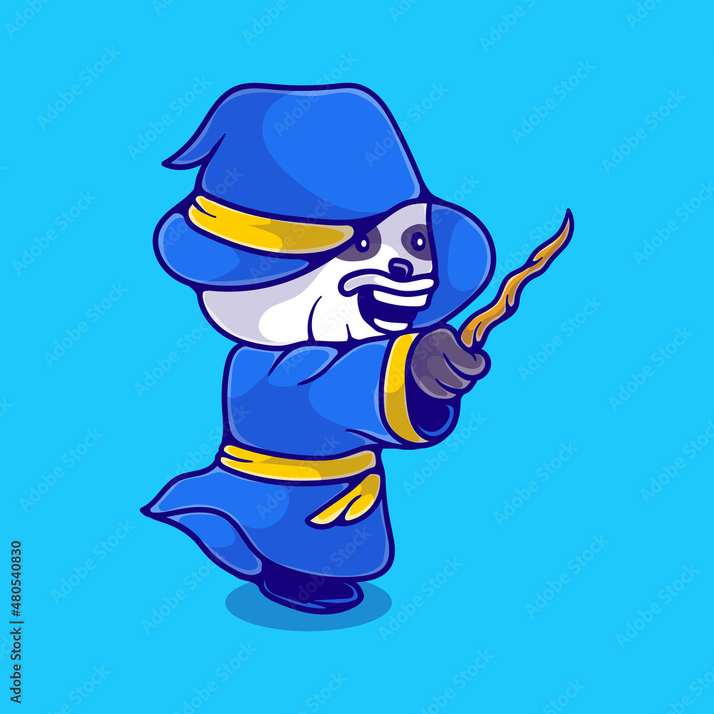 cute panda witch illustration cute panda witch illustration