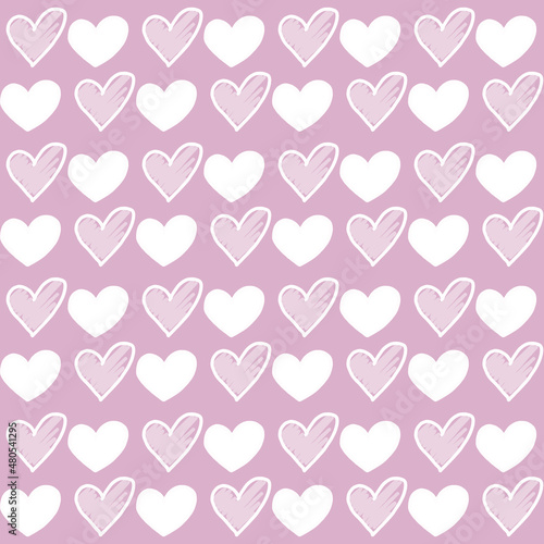Valentine's day background, Abstract seamless pattern with hearts. Template greeting card, invitation and advertising banner, brochure. Cute Valentine cards.