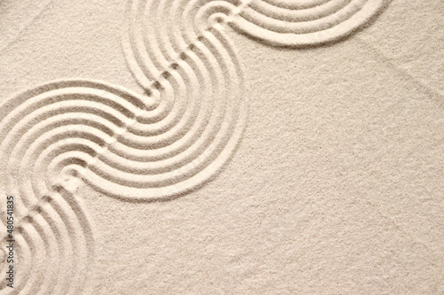 Canvas Print A circle in the sand. Zen Japanese garden. Background.