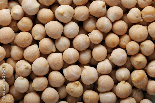 Chickpeas background top view close up, legume, food concept, healthy food