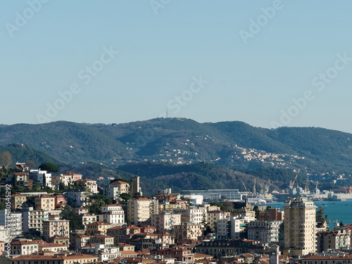 aerial view of la spezia a beautiful town in italy