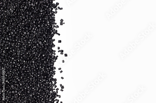 granules of polypropylene, polyamide. Background. Plastic and polymer industry. Microplastic products. Black circles are probes.