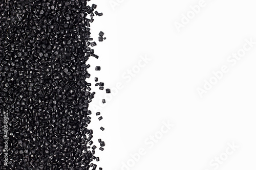 granules of polypropylene, polyamide. Background. Plastic and polymer industry. Microplastic products.  Black circles are probes.