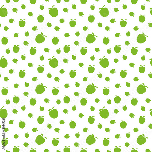 Seamless background or pattern of apples. Print for clothes. Packaging templates