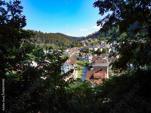 Landscape about a small mountain town in the german Black Forest called Schiltach  by Schramberg