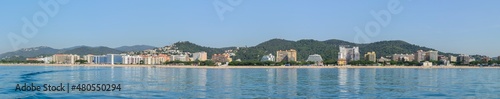 View from the sea towards Malgrat de Mar beach, Catalonia. © vaz1