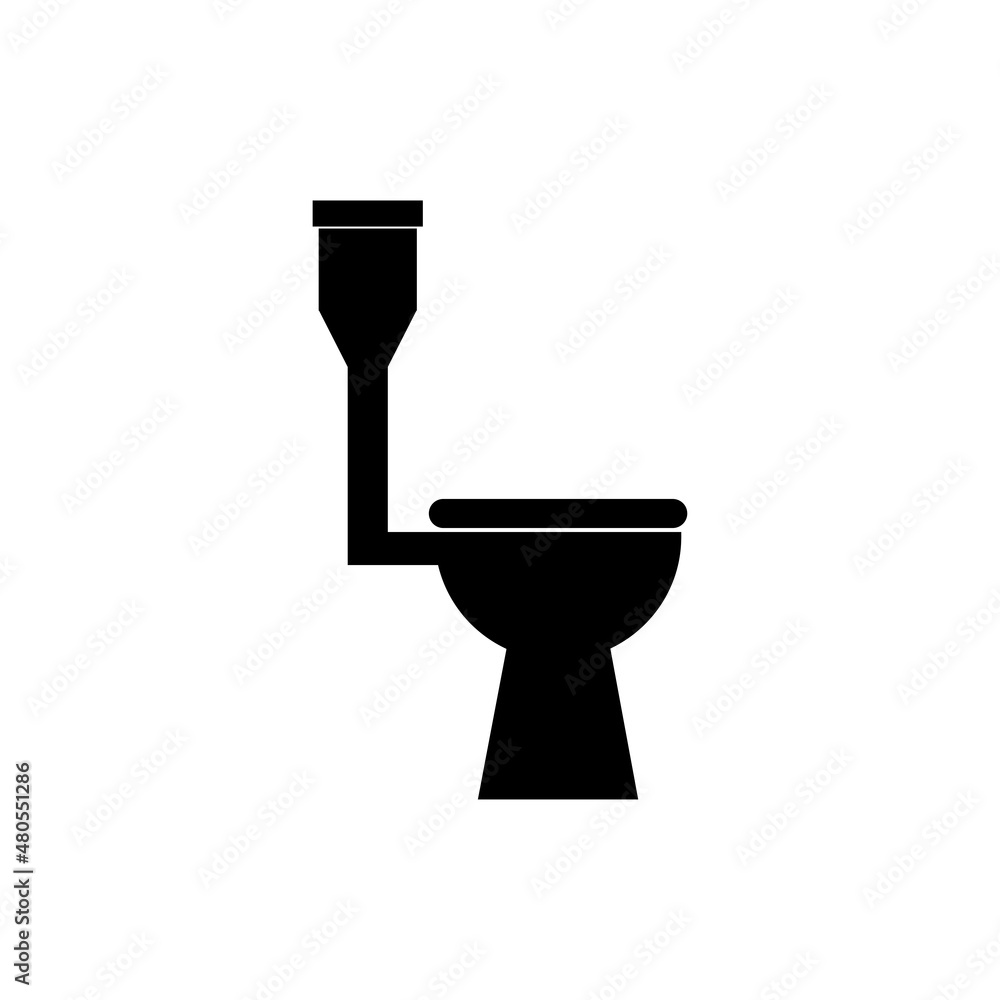Toilet bowl side view sign. illustration Toilet bowl side view sign. illustration