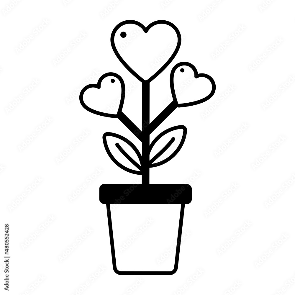 Shiny Heart Shape Red Roses in Clay Pot with Leaf Vector Icon Design, Love and Romance Symbol, Love and romance symbol, Valentines Day Sign, fascination and glamour stock illustration Shiny Heart Shape Red Roses in Clay Pot with Leaf Vector Icon Design, Love and Romance Symbol, Love and romance symbol, Valentines Day Sign, fascination and glamour stock illustration