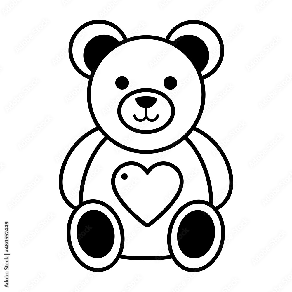 Teddy Bear Love and Romance Symbol, Stuff Toys Concept Vector Icon Design, Valentines Day Sign, Toddler Gift Idea, Valentines Day Sign, fascination and glamour stock illustration