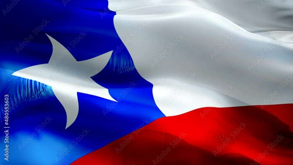 Chilean flag. 3d Chile sign waving video. Flag of Chile holiday seamless loop animation. Chilean