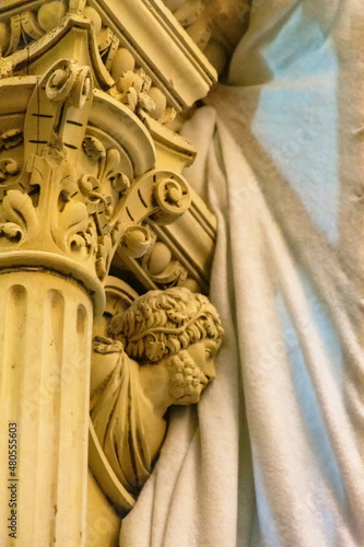 Capitel de una columna de la catedral de Santiago de Compostela, Galicia, España photo