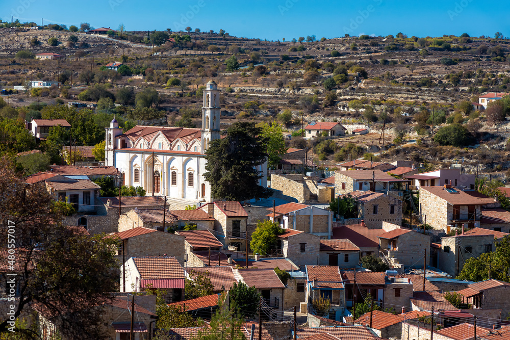 View of Lofou village. Limassol District, Cyprus