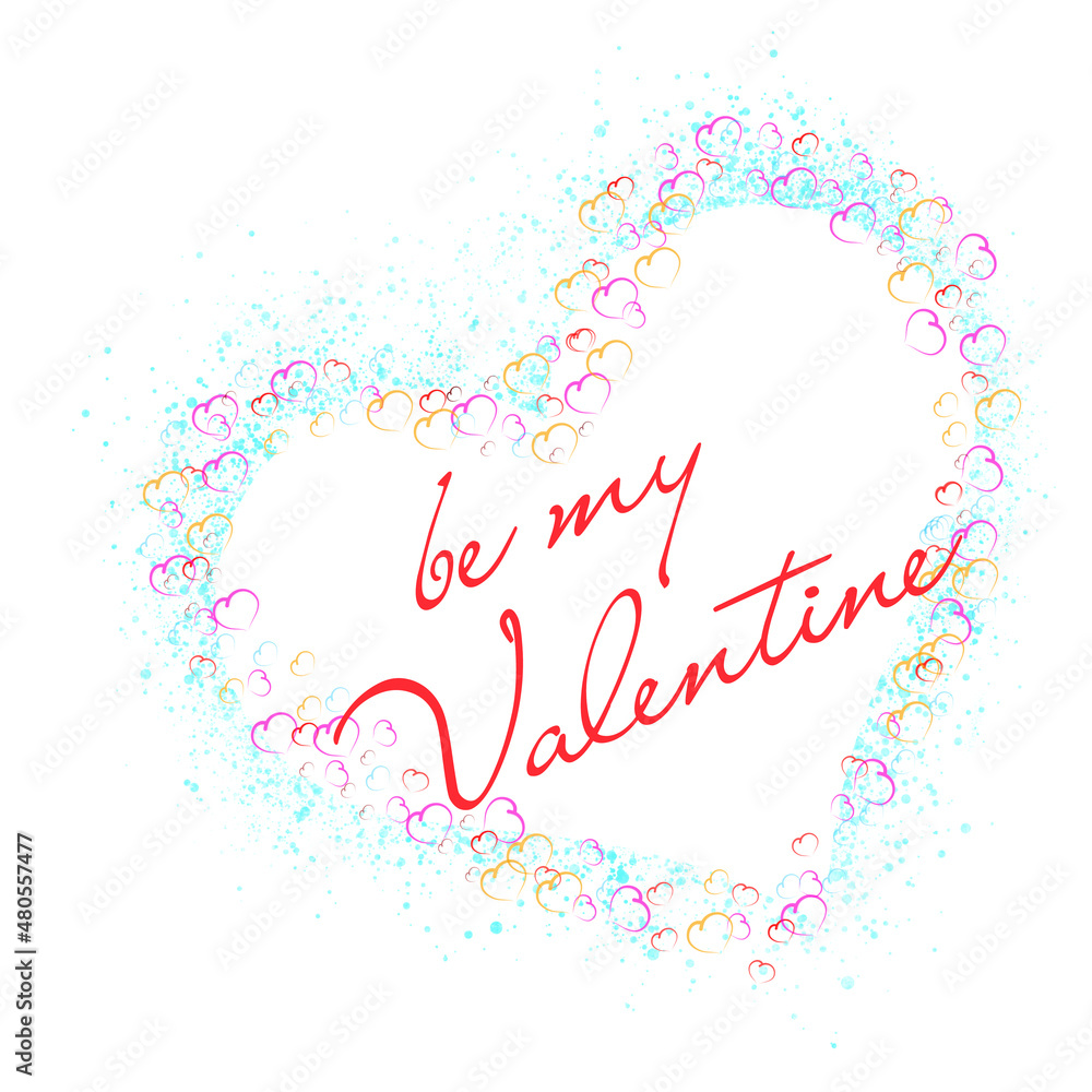 be my valentine card illustration