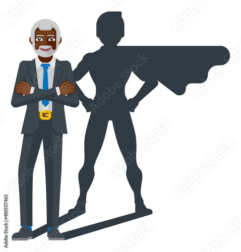 Business Person Super Hero Cartoon Mascot