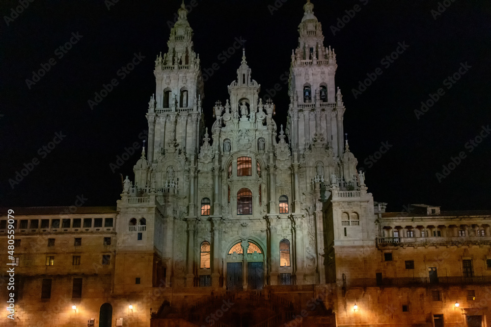 Catedral de Santiago de Compostela en la plaza del Obradoiro, Galicia