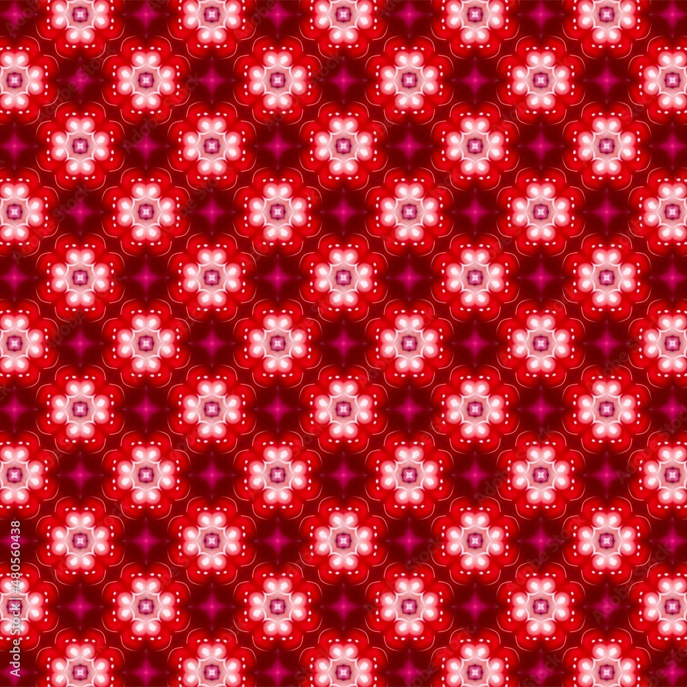 Vector red pattern with flower elements Vector red pattern with flower elements