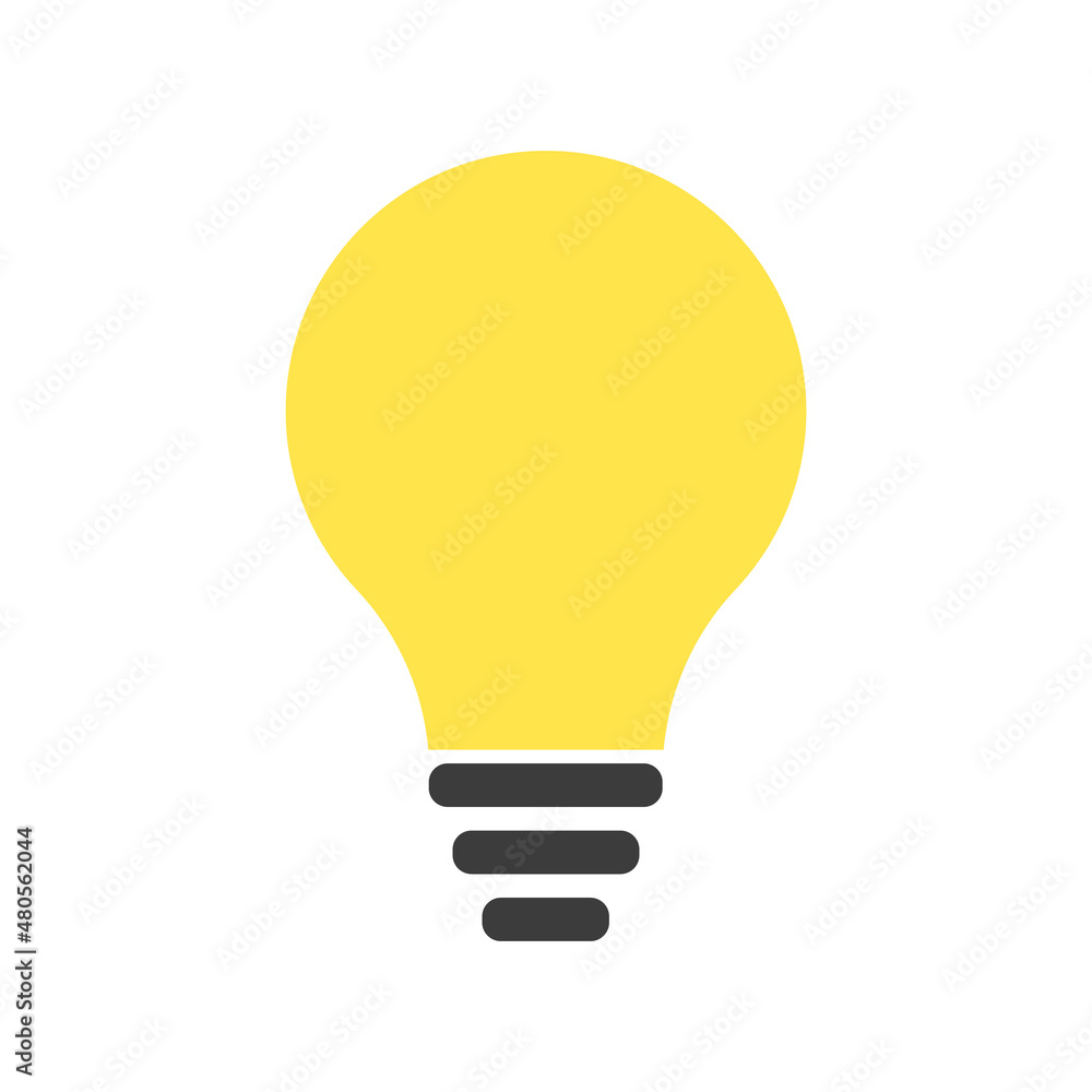 Flat design light bulb icon. Icons of lighting, idea and inspiration. Vector. Flat design light bulb icon. Icons of lighting, idea and inspiration. Vector.