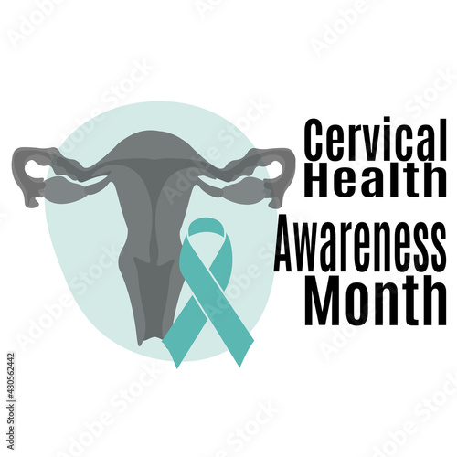 Cervical Health Awareness Month, idea for a poster, banner, flyer or postcard on a medical theme