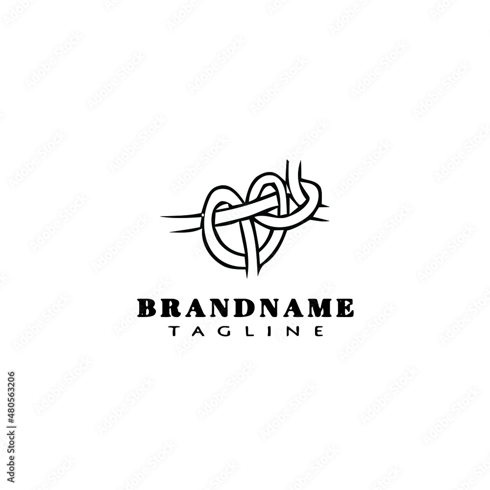 Fototapeta premium knot logo cartoon icon design template black isolated vector illustration