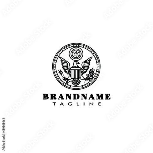 eagle symbol logo cartoon icon design template black isolated vector illustration