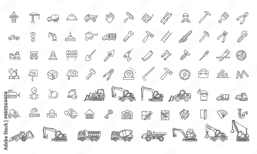 Icons set - Construction. Set of home repair icons - obrazy, fototapety, plakaty 