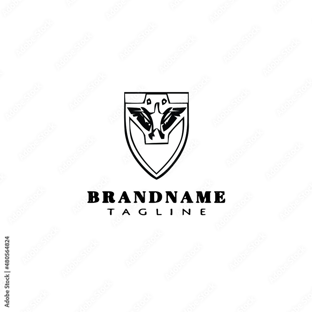 eagle symbol logo cartoon icon design template black isolated vector illustration